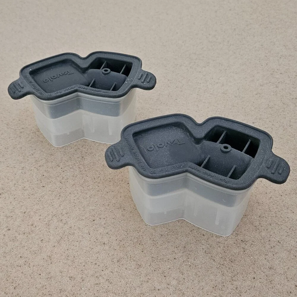 RARE 2 TOVOLO DOUBLE STACKING LIQUOR WHISKEY COCKTAIL ICE CUBE MOLD SLOW MELTING